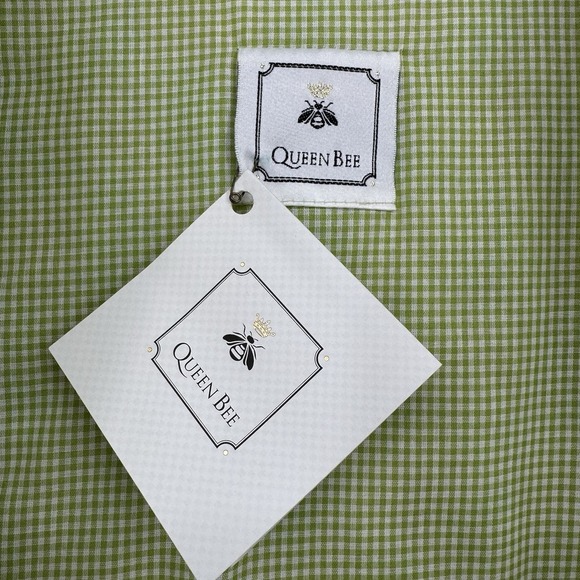 Handmade Women's Jacket Hand Quilted Paisley Green Gingham‎ Trim Button Large - Picture 8 of 10